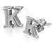 Náušnice z ocele - tvar písmenka K, puzetové zapínanie