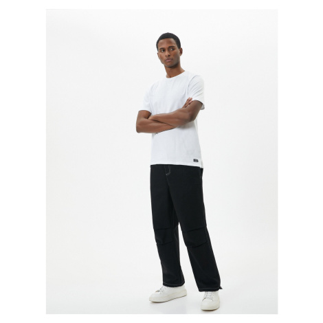 Koton Parachute Jeans Trousers with Elastic Waist Stoppers Sewing Detail Pockets