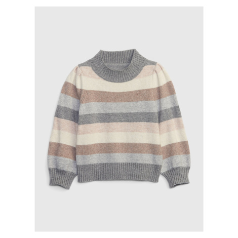 Béžovo-sivý dievčenský pruhovaný sveter GAP