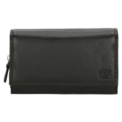 Double-D dámska kožená peňaženka 02C335 - čierna