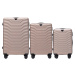 CHAMPAGNE 3DIELNA SADA KUFROV PEAFOWL PEA01, SET OF 3 SUITCASES (L,M,S) WINGS, CHAMPAGNE