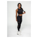 NEBBIA Dámsky crop top s vysokou podporou INTENSE Mesh 842 Gold Nebbia