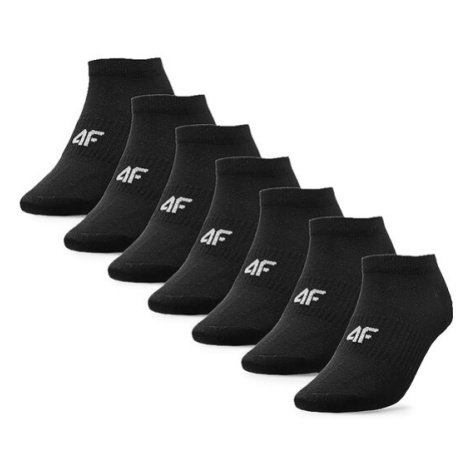 4F Súprava 7 párov členkových dámskych ponožiek 4FWAW23USOCF215 Čierna