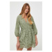 Šaty Ivy Oak zelená farba, mini, áčkový strih