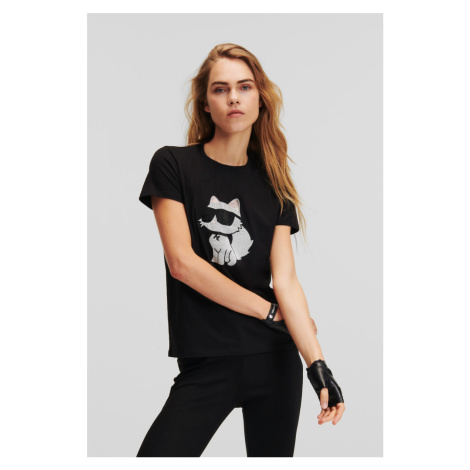 Tričko Karl Lagerfeld Ikonik 2.0 Choupette Rs Tee Black