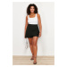 Trendyol Curve Black High Waist Wide Leg Shorts-Skirt