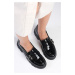 Mio Gusto Gaby Women's Loafers in Black Color with Thick soles.