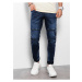 Tmavomodré pánske slim fit džínsy Ombre Clothing