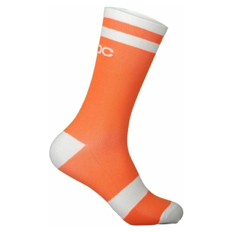 POC Lure MTB Long Sock Zink Orange/Hydrogen White S Cyklo ponožky