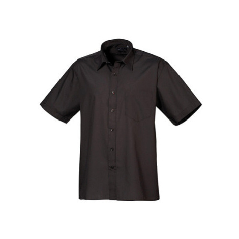 Premier Workwear Pánska košeľa s krátkym rukávom PR202 Black
