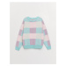 LC Waikiki Crew Neck Color Block Girls Knitwear Sweater