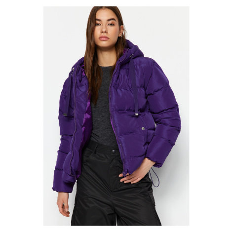 Trendyol Purple oversize vodoodpudivý vodoodpudivý kabát