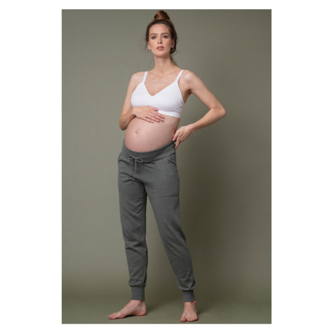 Sivo-zelené tehotenské teplákové nohavice Honour
