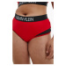 Červený spodný diel plaviek High Waist Bikini Calvin Klein Underwear
