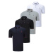 QUADRUPLE SET T8586 DEWBERRY MEN'S T-SHIRT-BLACK-WHITE-NAVY-GREY