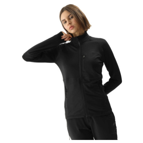 Dámska turistická mikina so zipsom 4F SWEATSHIRT FNK-4FWSS24TFSWF316-21S-BLACK