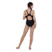 Speedo PLASTISOL PLACEMENT MUSCLEBACK Dievčenské jednodielne plavky, čierna, veľkosť