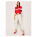 Champion Mikina Graphic Stripe And Colour Block Cropped 112761 Červená Regular Fit