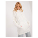 Ecru long oversize sweater with hood