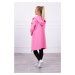 Dlhý kabát s kapucňou svetlo ružový UNI