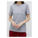 Dámske pyžamové tričko QS6890E 5FQ šedobiela - Calvin Klein šedobílá