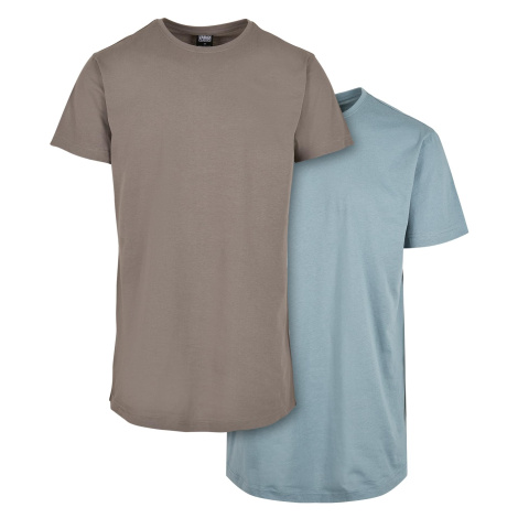 Pre-Pack Shaped Long Tee 2-Pack Asphalt/Powder Blue Urban Classics