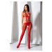 Passion BS084 red - Bodystocking Farba: Červená