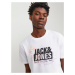 JACK & JONES Tričko 'MAP'  fialová / oranžová / čierna / biela