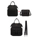 LEQUEEN praktický batoh s odnímateľnou prednou taškou - čierny - 23L