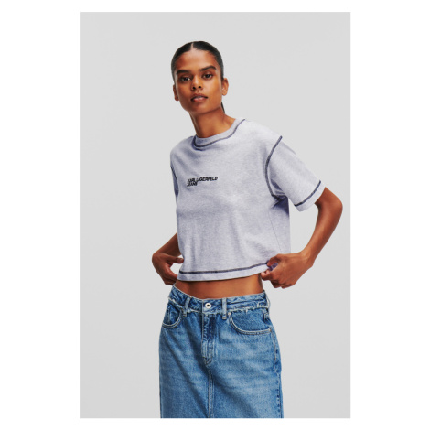 Top Karl Lagerfeld Jeans Klj Regular Cropped Sslv Tee Mid Grey Heather