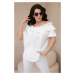 Spanish blouse with a decorative ruffle in white