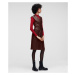 Šaty Karl Lagerfeld Leather Gilet Dress Červená