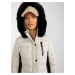 Light beige quilted transition jacket with hood