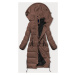 Dlhá hnedá dámska zimná bunda (AG8-8013)