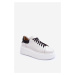 Women's leather sports shoes on the White Lemar platform