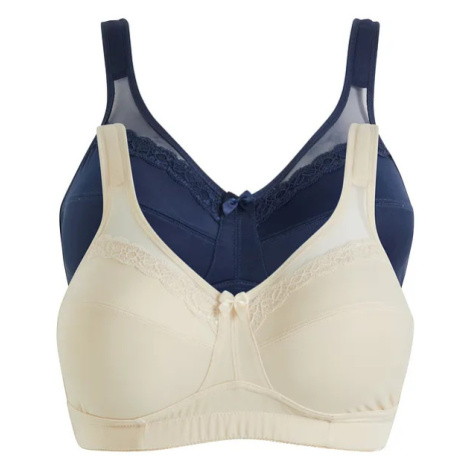 Odľahčujúca podprsenka bez kostíc s vystuženými ramienkami (2 ks) bonprix