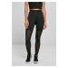 Women's Transparent Tech Mesh High Waisted Leggings - Black