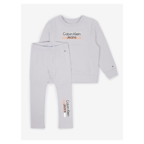 Svetlosivá detská tepláková súprava Calvin Klein Jeans
