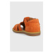 Detské kožené sandále Calvin Klein oranžová farba