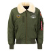 ALPHA INDUSTRIES Zimná bunda 'Injector III Air Force'  tmavozelená / jasne červená / biela ako v