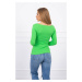 Ribbed blouse with green neon neckline