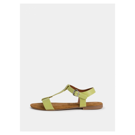 Zelené kožené sandále Tamaris