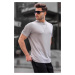 Madmext Gray Regular Fit Basic Men's T-Shirt 6069