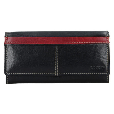 Dámska kožená peňaženka Lagen Katka - čierno-červená