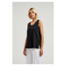 Women's tank top with slit MOODO - black