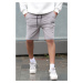 Madmext Dyed Gray Printed Men's Capri Shorts 5487