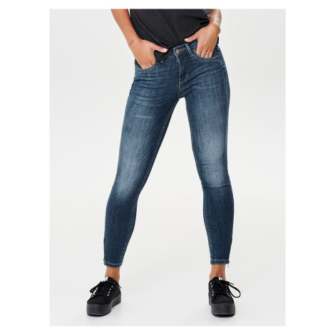 Modré úzke džínsy so zipsom na nohách IBA - ženy Only