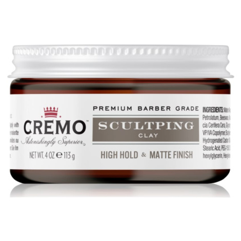 Cremo Hair Styling Sculpting Clay High Hold stylingová hlina s extra silnou fixáciou pre mužov