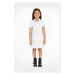 Dievčenské šaty Tommy Hilfiger tyrkysová farba, mini, rovný strih