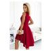 Elegantné asymetrické červené šaty s trblietkami NORA 397-1